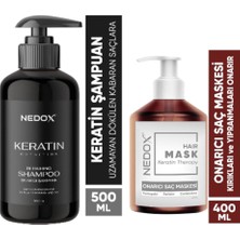 NEDOX Nedox keratinli Saç Bakım Şampuanı 500 Ml+Nedox saç Bakım Maskesi 400 ml