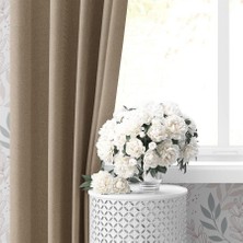 Goccia Blackout Karartma Tek Kanat Fon Perde Sütlü Kahve