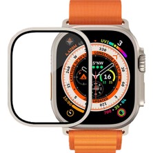 Binano Apple Watch Ultra 49MM Metal Çerçeveli Ekran Koruyucu Siyah
