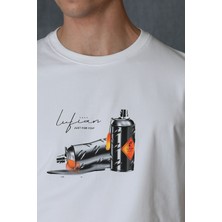 Lufian Andy Modern Grafik T- Shirt Siyah