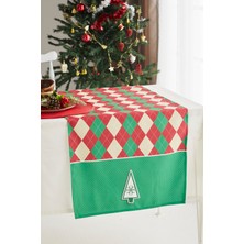 Ays Home Kırmızı Yeşil Çam Ağacı Yılbaşı Christmas  Runner