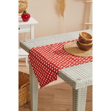 Ays Home Kırmızı Puantiyeli Üçgen Leke Tutmaz Runner