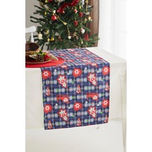Ays Home Lacivert Kızaklı Yılbaşı Christmas  Runner