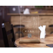 Bk Gift Restoran & Cafe & Barlara Özel Ahşap Standlı Pleksi Qr Kod Menü, Cafe&bar Için Qr Kodlu Tabela, Qr Kodlu Masa Dekoru-7