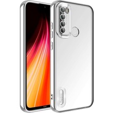 Gpack Xiaomi Redmi Note 8 Kılıf Logo Gösteren Kamera Korumalı Silikon Gümüş