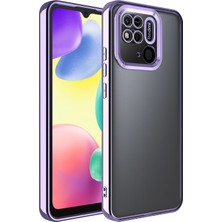 Dlrcase Xiaomi Redmi 10C Kılıf Logo Gösteren Kamera Korumalı Silikon Mor
