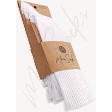 Mono Socks Super Basic 4'lü Pamuklu Beyaz Spor Çorap