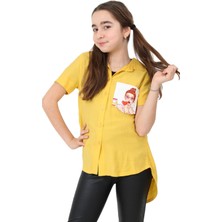 İrem Çocuk Giyim Kız Çocuk Dijital Baskılı Sırt Detaylı Tarz Gömlek10