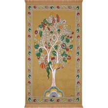 Bursa İpek Hardal Kadife Halı Seccade