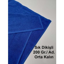Mef Collection 3'lü Royal Mavi Pamuklu Berber Havlusu Kuaför Havlusu - 50x90 cm - Su Çekici ve Dayanıklı