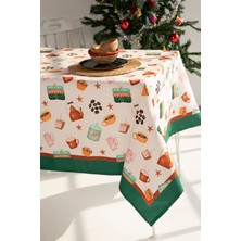 Ays Home Beyaz Yılbaşı Eldiven Temalı Masa Örtüsü