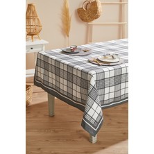 Ays Home Gri Pötikareli Leke Tutmaz Masa Örtüsü