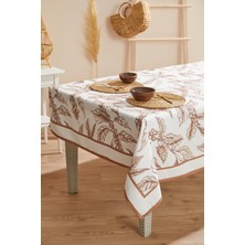 Ays Home Kahve Desenli Modern Leke Tutmaz Masa Örtüsü
