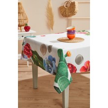 Ays Home Kaktüs Desen Kare Leke Tutmaz Masa Örtüsü