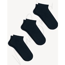 Mono Socks 3'lü Basic Düz Patik Çorap