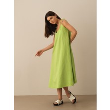 Xint %100 Keten Oversize Elbise