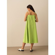 Xint %100 Keten Oversize Elbise