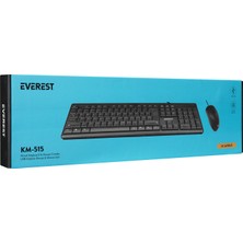 Everest KM-515 Siyah USB Combo Lc Layout Standart Klavye + Mouse Set