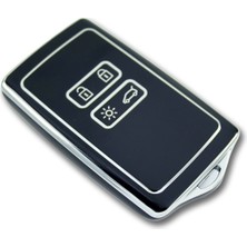 Babikamium Renault Megane 4 Kart Siyah-Gümüş Silikon Oto Anahtar Kumanda Kabı Kılıfı Oto Anahtarlık