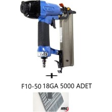 Akdeniz F50C 1850 Havalı Brad Çivi Tabancası 15 - 50 M +F10-50 18GA Brad Çivi 1 Paket 5000 Adet