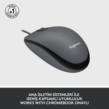 Logitech M100 Kablolu 1.000 DPI USB Mouse - Siyah