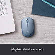 Logitech M171 USB Alıcılı Kablosuz Kompakt Mouse - Açık Mavi