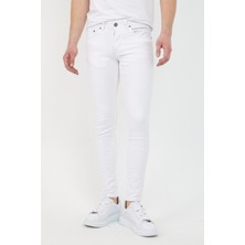 Modamesto Erkek Beyaz Skinny Fit Jean Pantolon