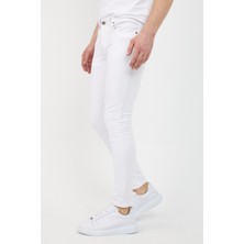 Modamesto Erkek Beyaz Skinny Fit Jean Pantolon