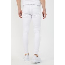 Modamesto Erkek Beyaz Skinny Fit Jean Pantolon