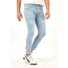 Modamesto Erkek Buz Mavi Skinny Fit Jean Pantolon