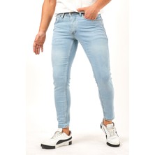 Modamesto Erkek Buz Mavi Skinny Fit Jean Pantolon