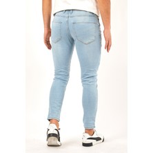 Modamesto Erkek Buz Mavi Skinny Fit Jean Pantolon