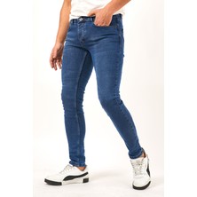 Modamesto Erkek Mavi Skinny Fit Jean Pantolon