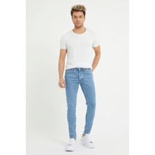 Modamesto Erkek Açık Mavi Skinny Fit Jean Pantolon