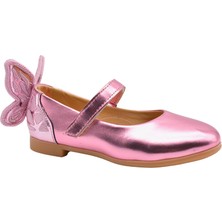 Kids A More Mariposa Kelebek Figürü Detaylı Kız Çocuk Babet Ayakkabı Pembe10