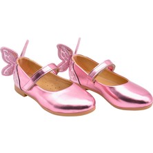 Kids A More Mariposa Kelebek Figürü Detaylı Kız Çocuk Babet Ayakkabı Pembe10