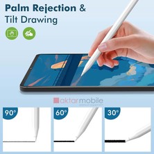 AktarMobile iPad Mini 6 Tablet Kalemi Manyetik Şarjlı Avuç Içi Reddi Eğim Özellikli Kalem Stylus Pencil