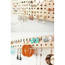 Marwin Craft Şık ve Fonksiyonel Ahşap Küpe Organizer, Sade Tasarımlı Küpe - Takı Düzenleyici 24x30