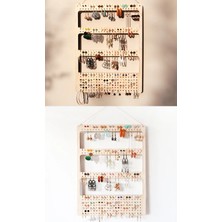 Marwin Craft Şık ve Fonksiyonel Ahşap Küpe Organizer, Sade Tasarımlı Küpe - Takı Düzenleyici 24x30