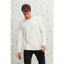 Altınyıldız Classics Erkek Ekru Standart Fit Normal Kesim Bisiklet Yaka Sweatshirt