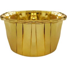 Hayaller Dükkanı Kap Kek Kapsülü Metalize Altın Pk:25