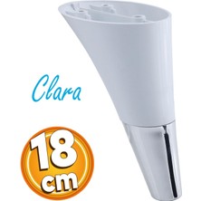 Badem10 Clara Mobilya Kanepe Sehpa Tv Ünitesi Baza Koltuk Ayağı Beyaz Renk 18 Cm Ayakları