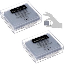 Faber-Castell Hamur Silgi Gri Kutulu 2 Paket Faber Hamur Silgi Çizim Silgisi Yoğrulabilir Silgi Plastik Kutulu