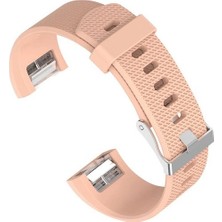 Markacase Fitbit Charge 3 Için Small Silikon Kordon Kayış Somon (S)