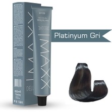 Maxx Deluxe Tüp Boya Platinyum Gri 60 ml  x 2 Adet + Sıvı Oksidan 2 Adet