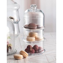 Paşabahçe 3 Katlı Villa Patisserie Küçük Boy Kapaklı Fanus Drajelik 96986