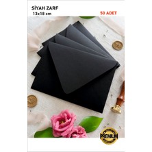 Hsn Siyah Zarf Davetiye Zarfı 13X18 cm 50 Adet