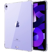 Apple iPad Air 5 2022 Köşe Korumalı Şeffaf Anti Shock Slikon Kılıf + Nano Ekran Koruyucu  A2591 A2589 A2588 Seri