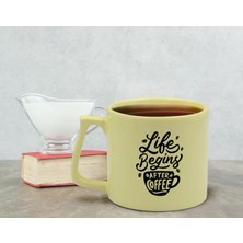 Bk Gift Pastel Sarı Middle Kupa Bardak, Arkadaşa Hediye, Ev Hediyesi, Doğum Günü Hediyesi, Ofis Hediyesi-1