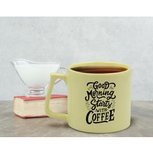 Bk Gift Pastel Sarı Middle Kupa Bardak, Arkadaşa Hediye, Ev Hediyesi, Doğum Günü Hediyesi, Ofis Hediyesi-3